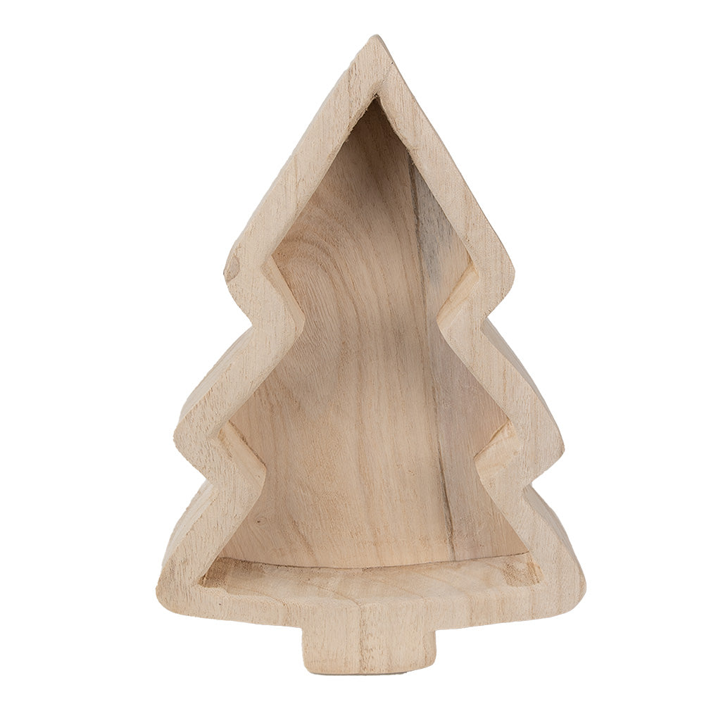 Ciotola decorativa natalizia a forma di albero di Natale in legno