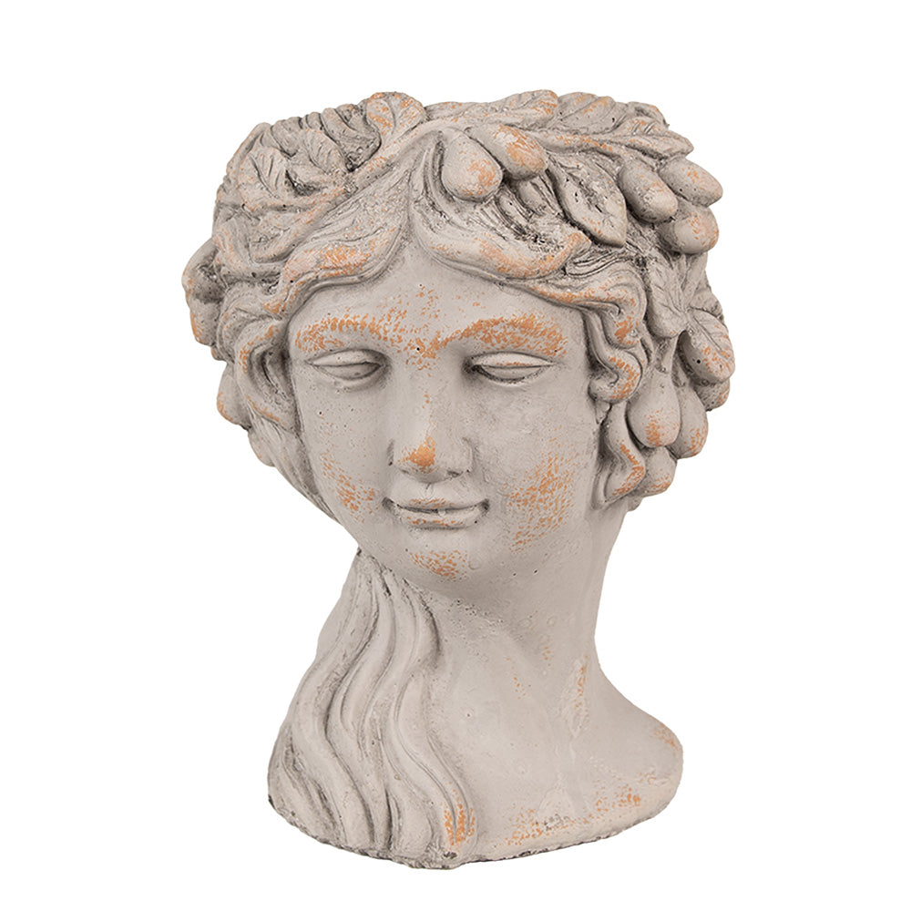 Vaso per piante a forma di busto femminile in pietra fusa