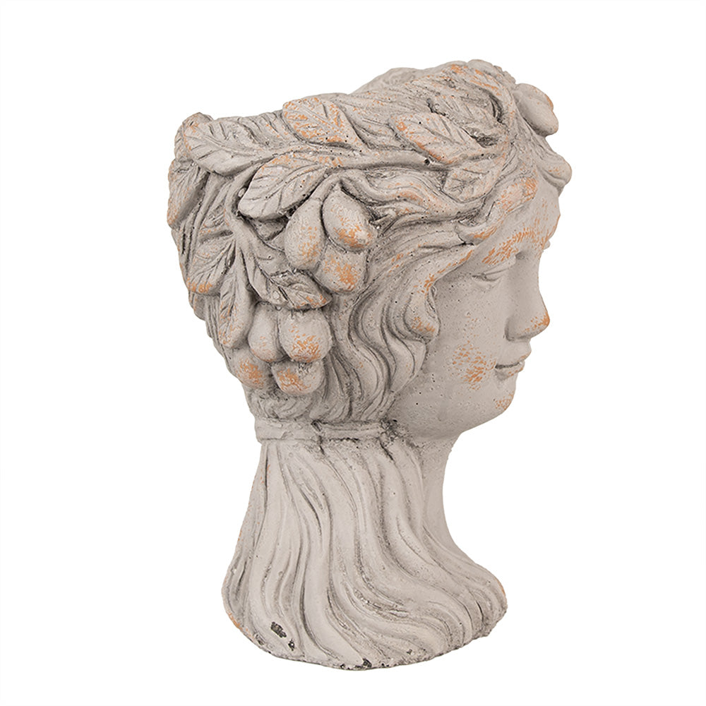 Vaso per piante a forma di busto femminile in pietra fusa