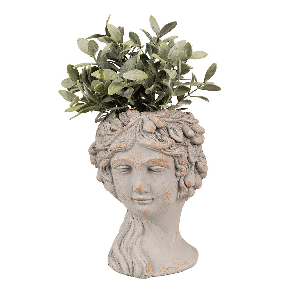 Vaso per piante a forma di busto femminile in pietra fusa