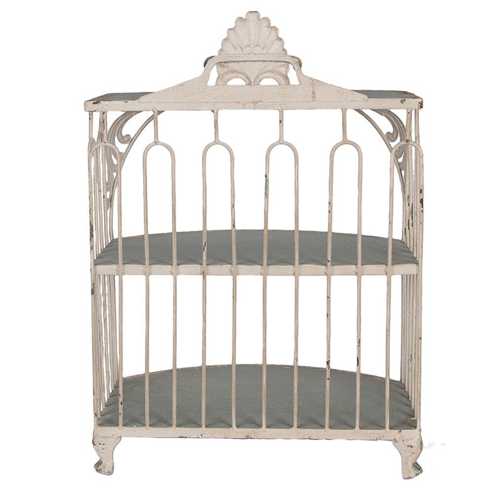 Shabby Chic Regal aus Metall in Grün-Beige