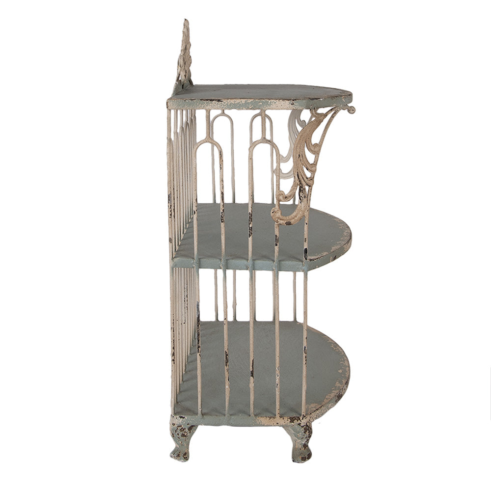 Shabby Chic Regal aus Metall in Grün-Beige
