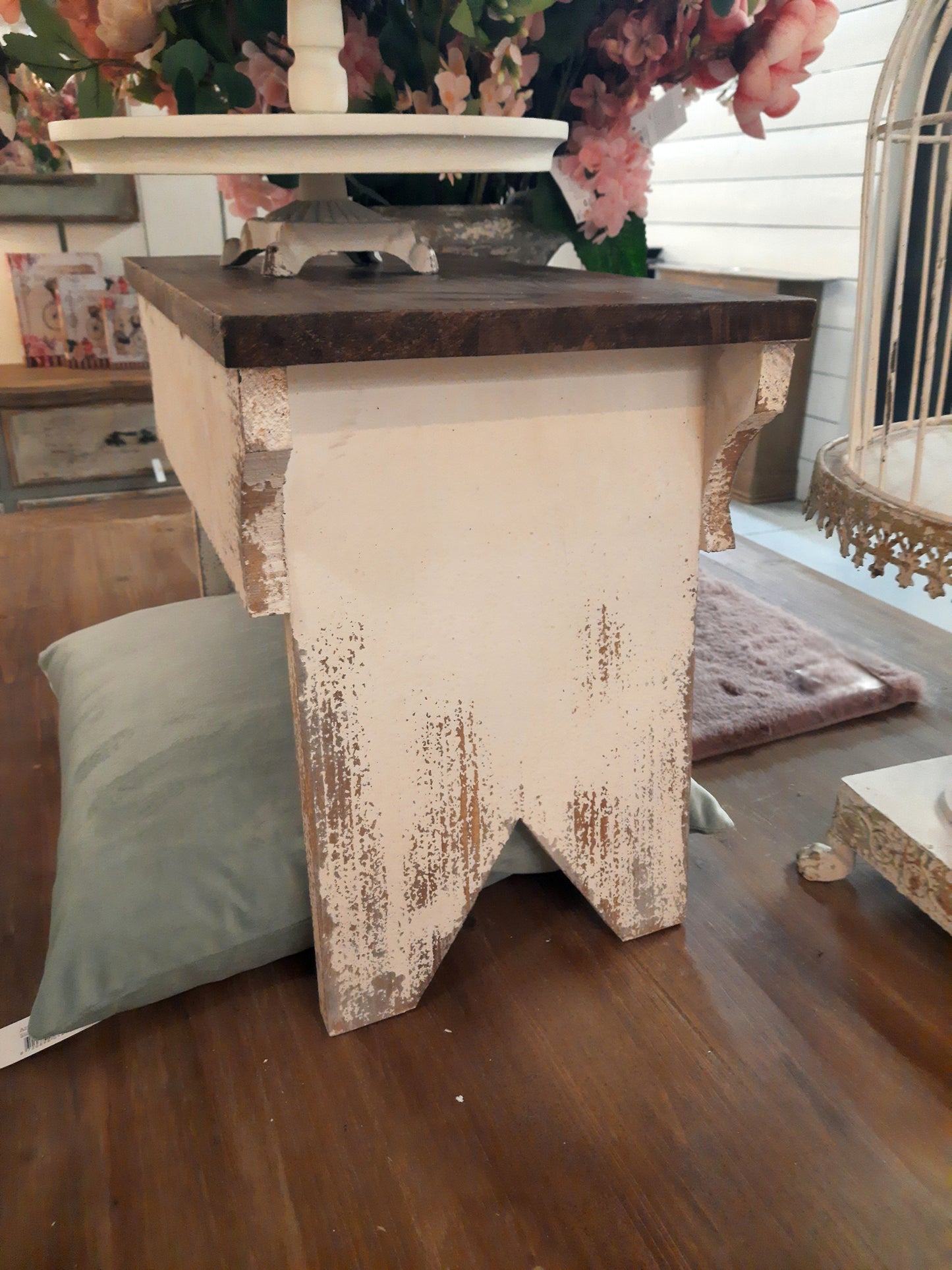 Blumenständer, Pflanzenbank aus Holz im Shabby Stil