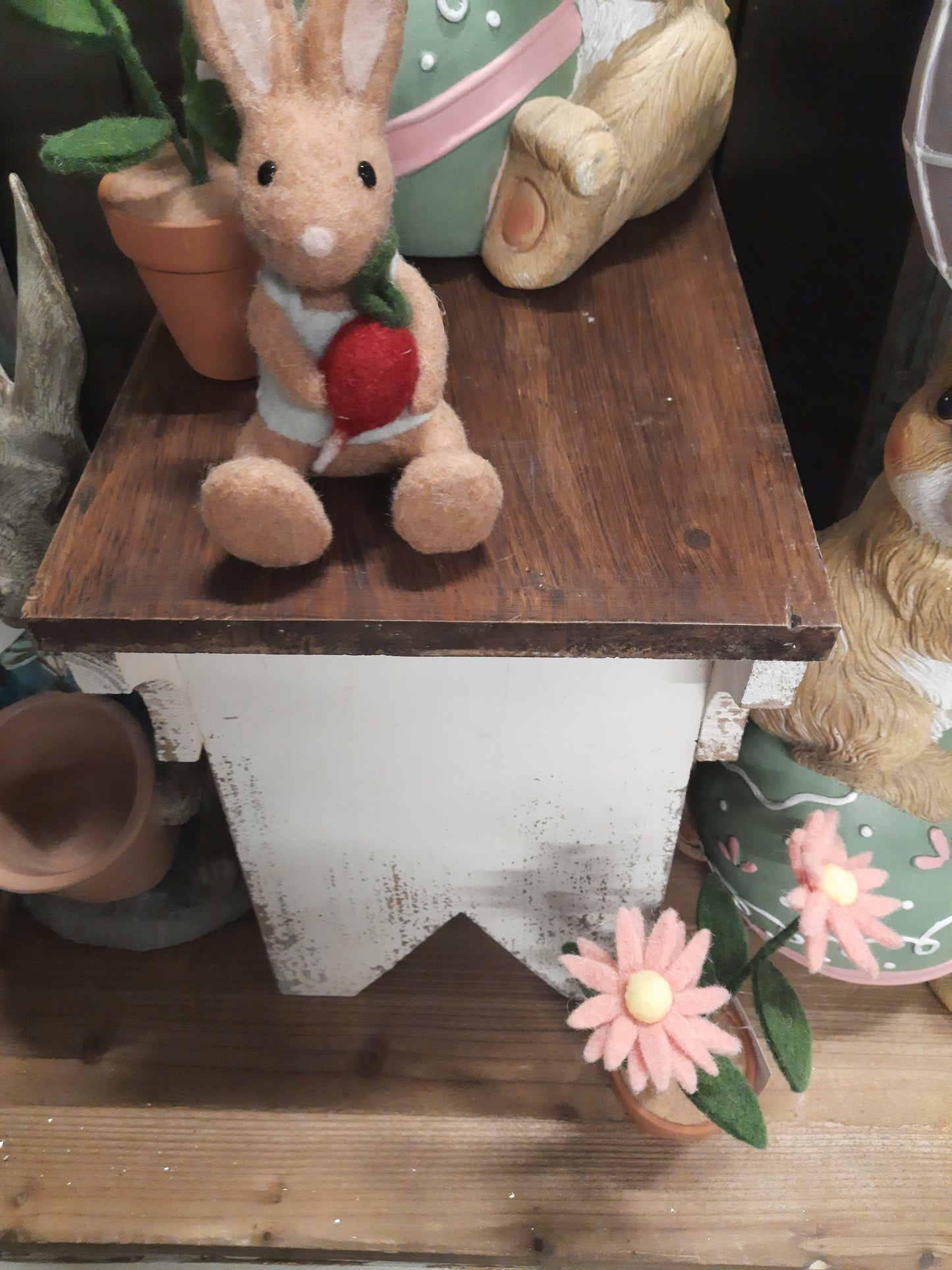 Blumenständer, Pflanzenbank aus Holz im Shabby Stil