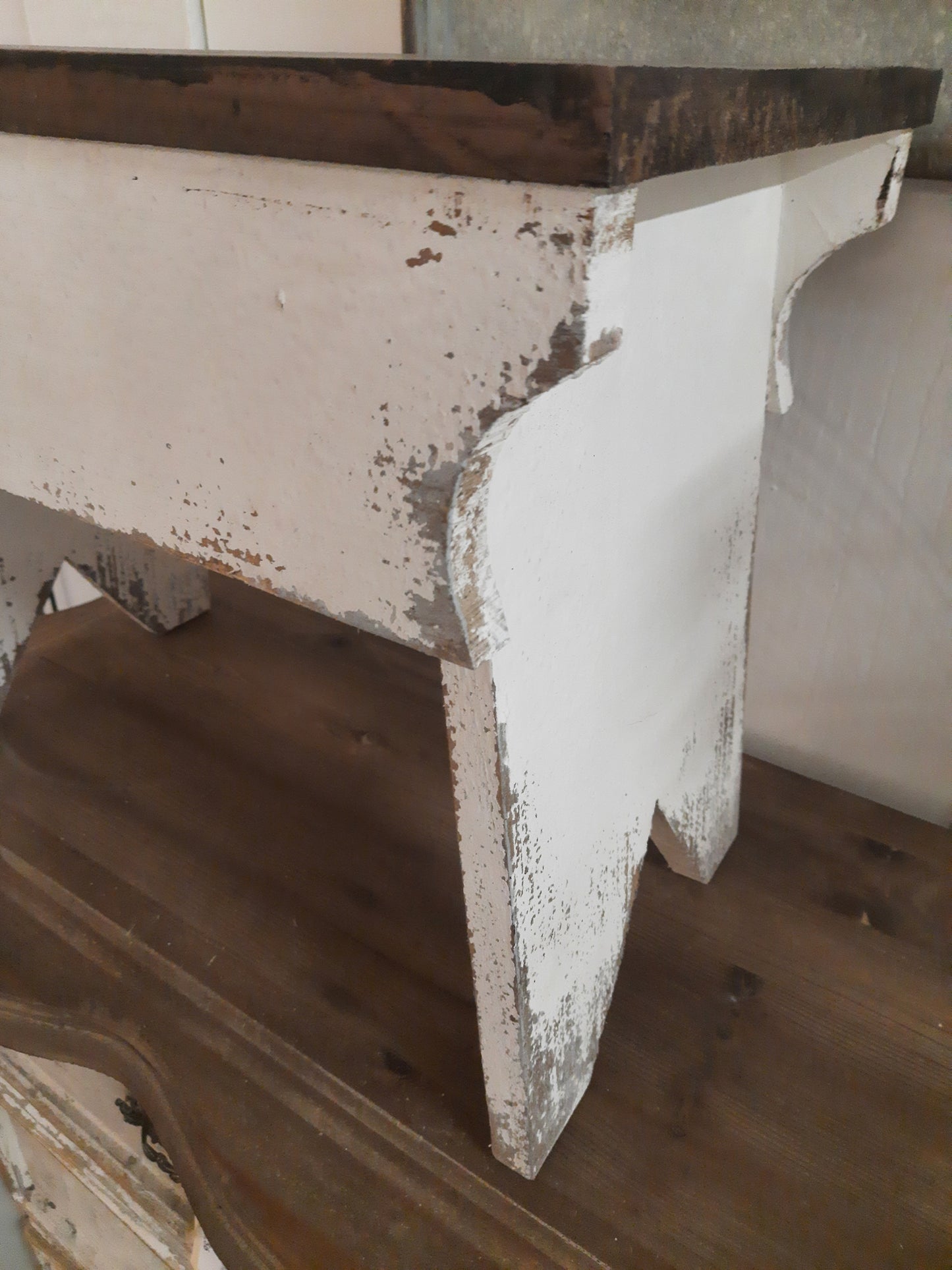 Blumenständer, Pflanzenbank aus Holz im Shabby Stil