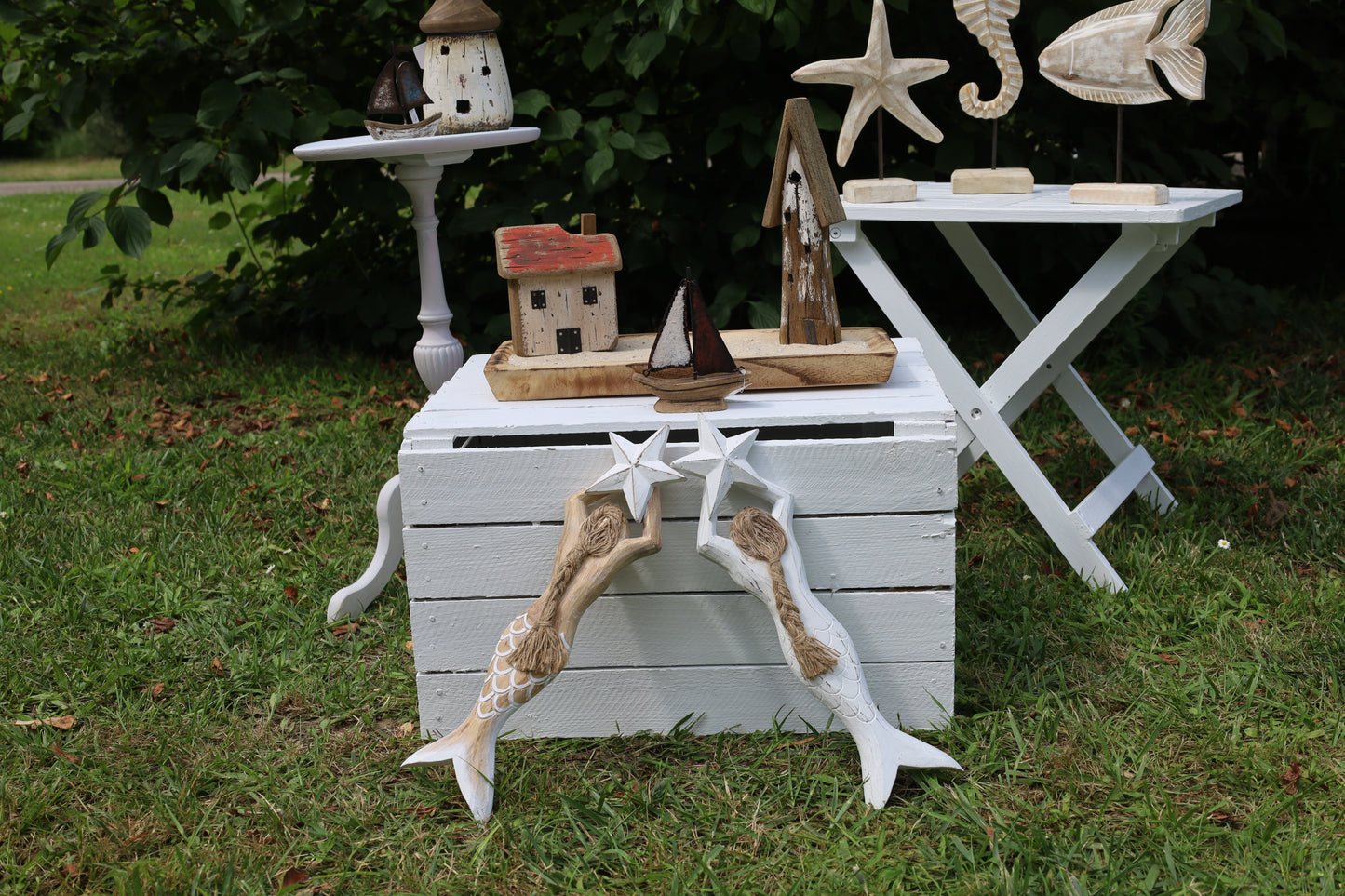Figura di pesce marittimo in legno