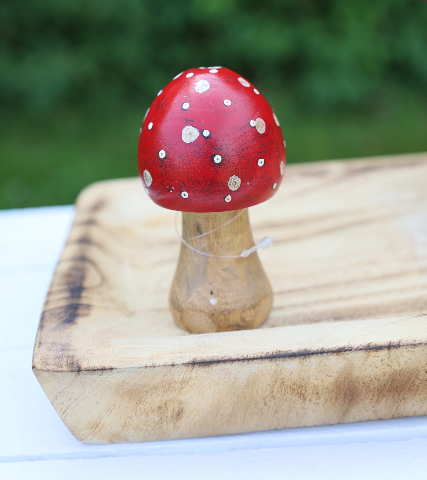 Decorazione autunnale in legno di agarico muscario