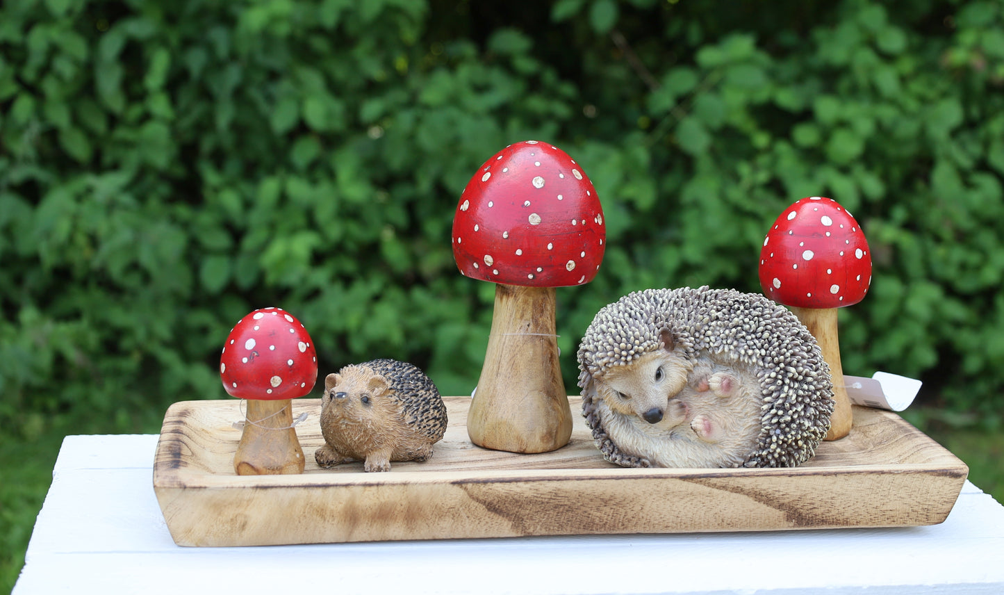 Decorazione autunnale in legno di agarico muscario