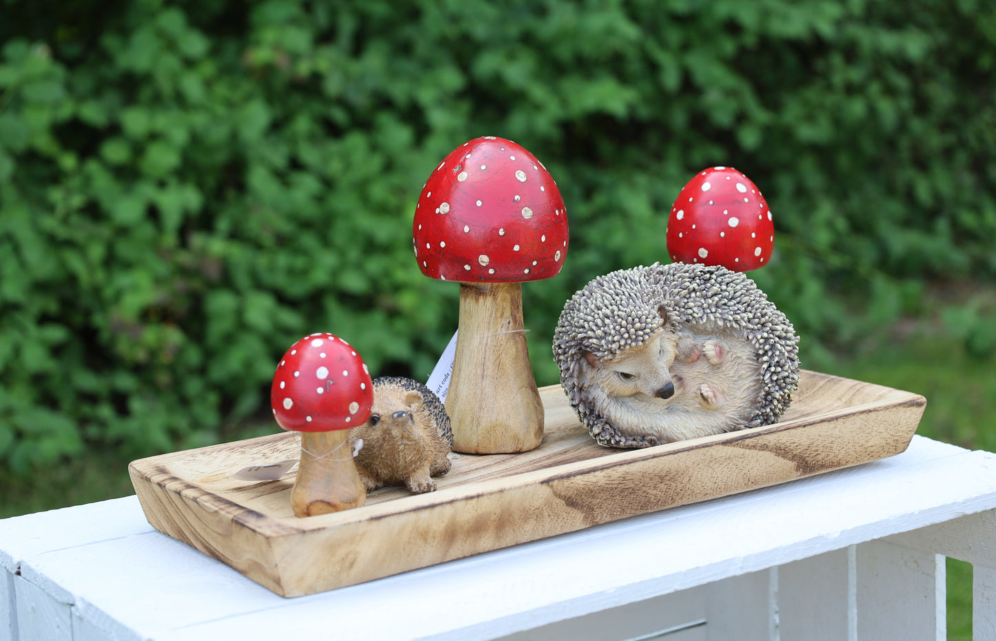 Decorazione autunnale in legno di agarico muscario