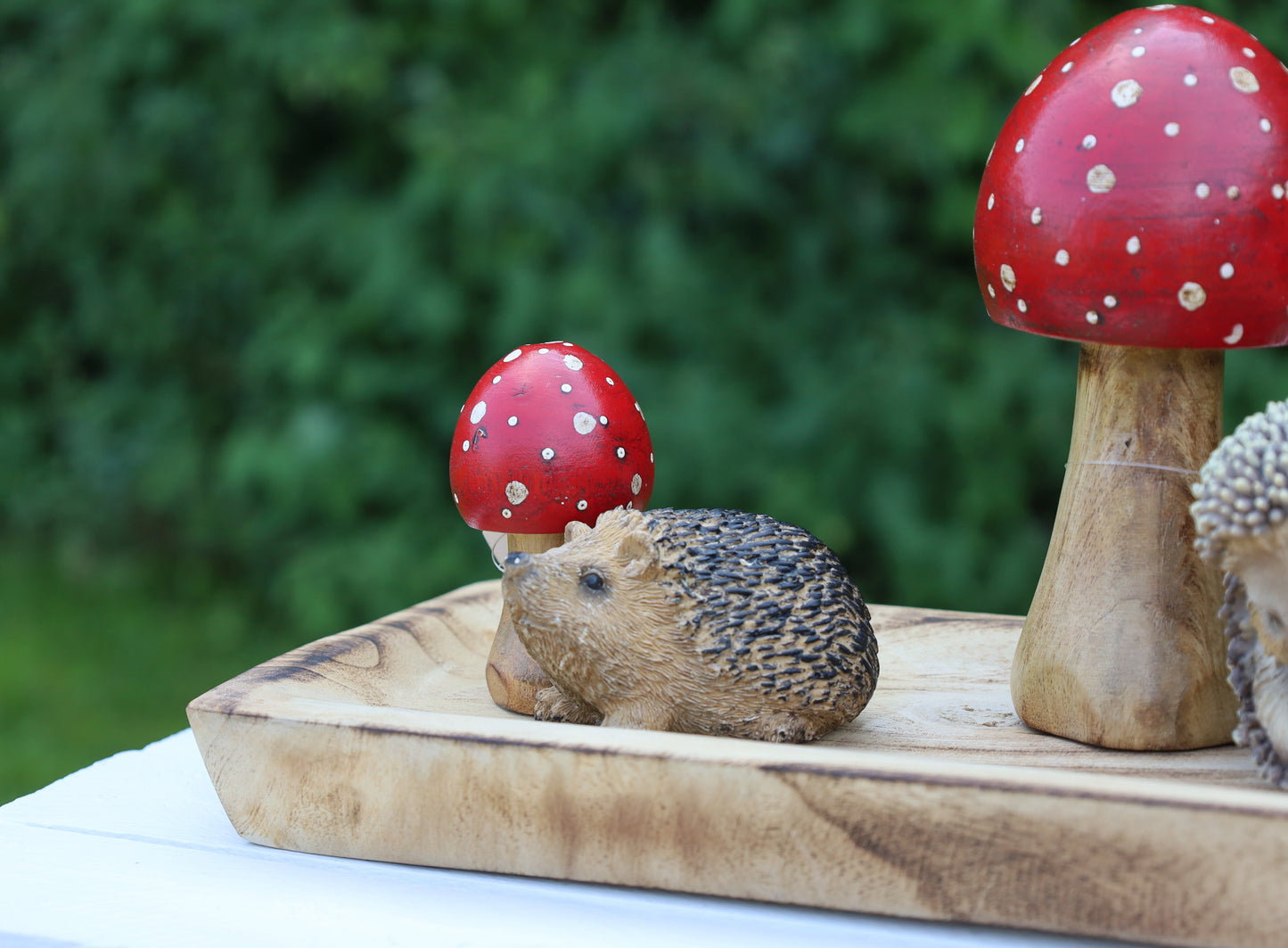 Decorazione autunnale in legno di agarico muscario