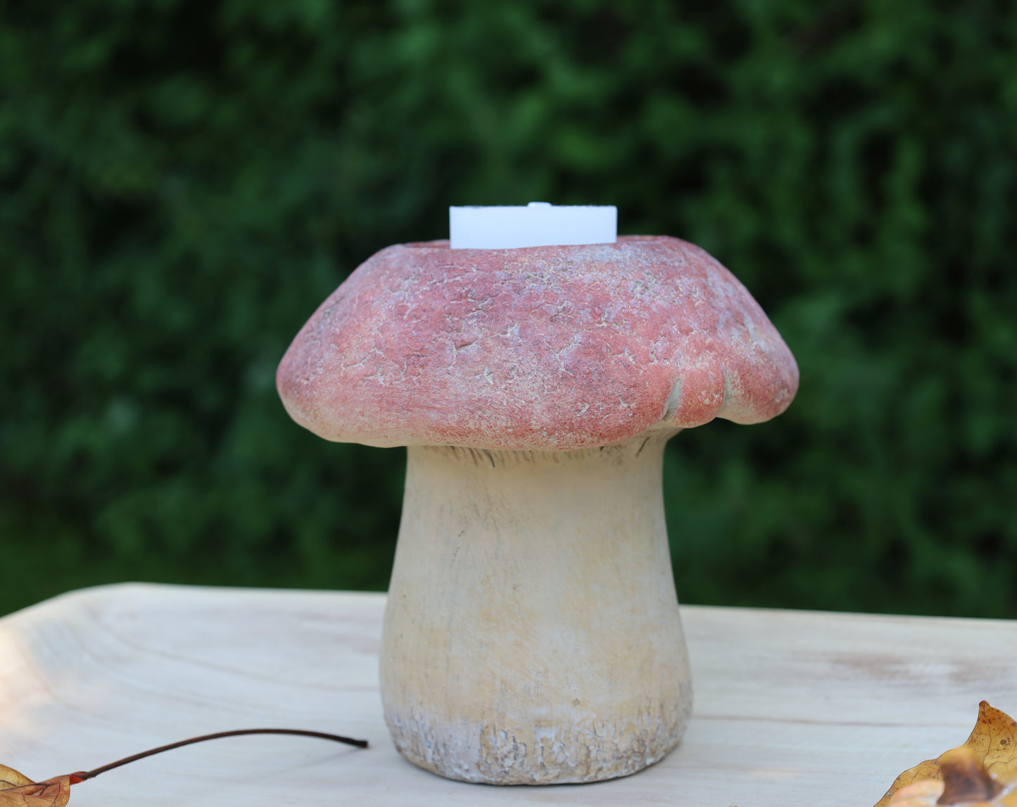 Portacandele/vaso autunnale a forma di fungo