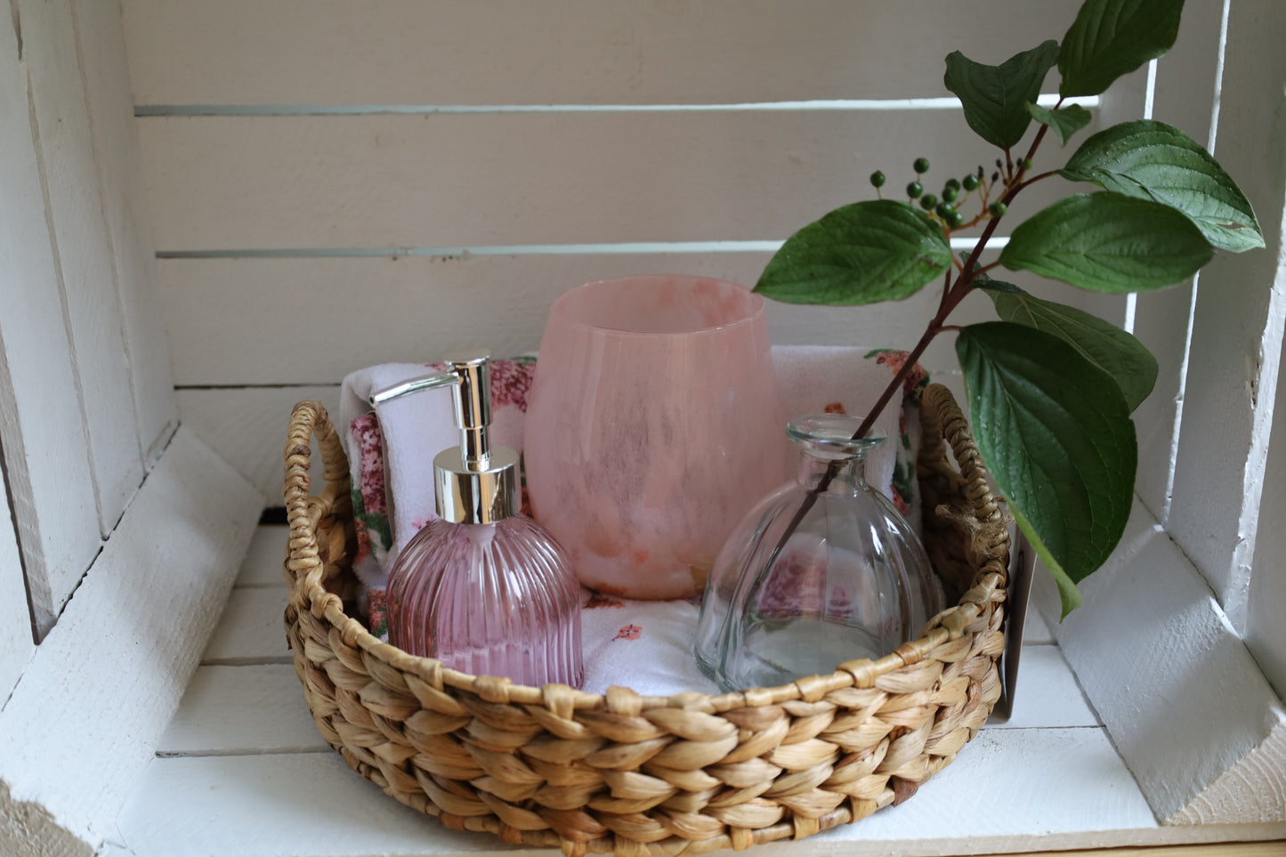 Lanterna romantica in vetro rosa