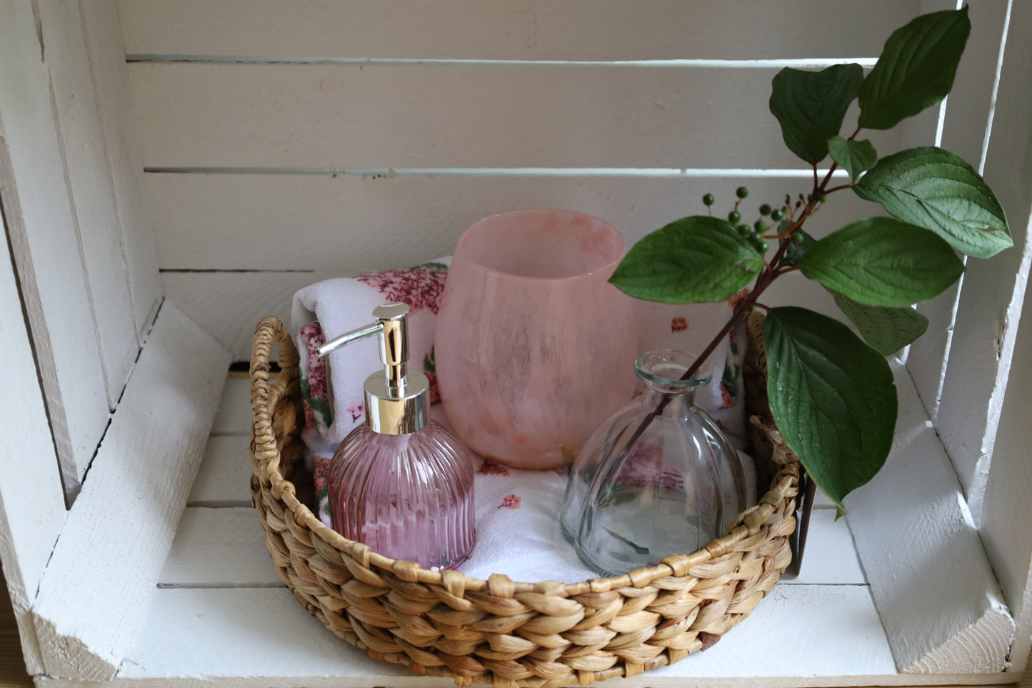 Lanterna romantica in vetro rosa