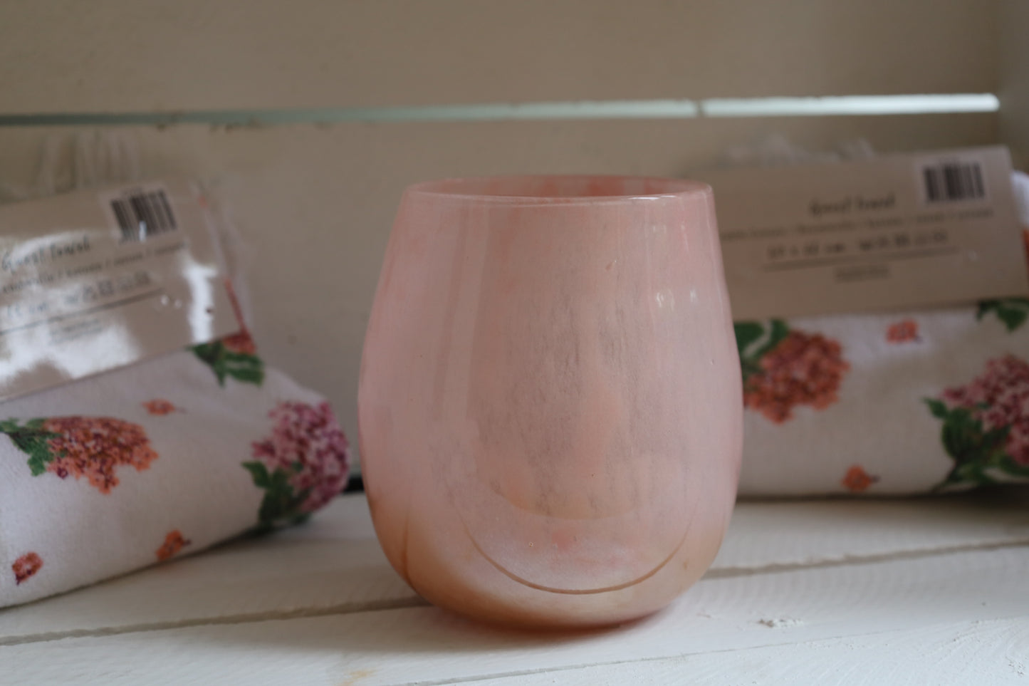 Lanterna romantica in vetro rosa