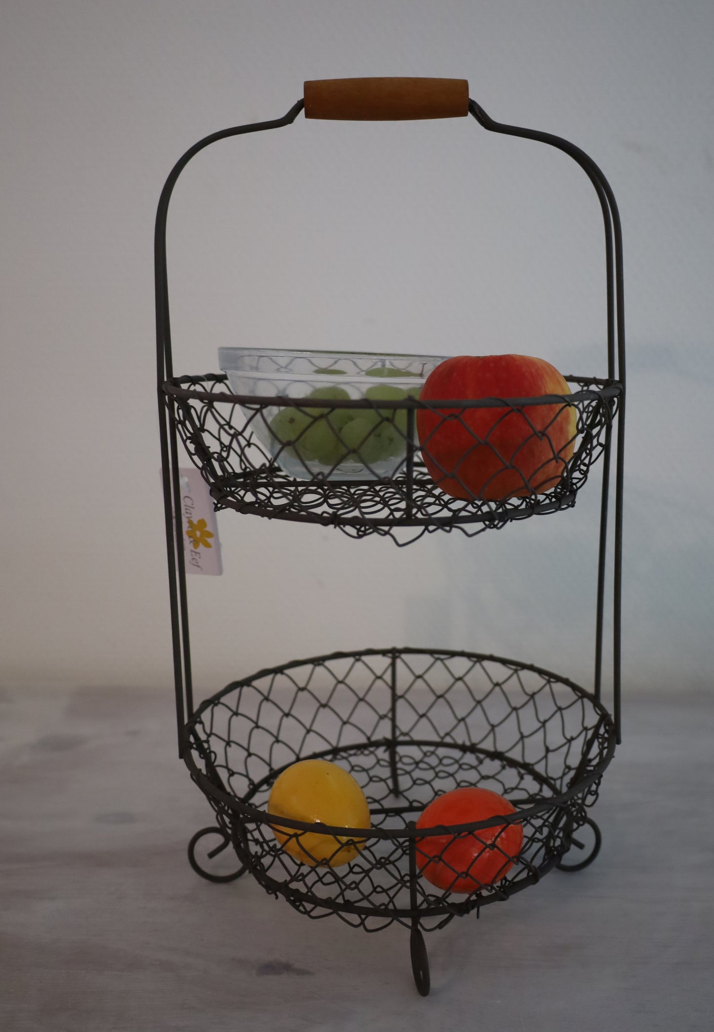 Obstkorb / Obstschale, Etagere mit Draht-Körben, Ablage für die Küche