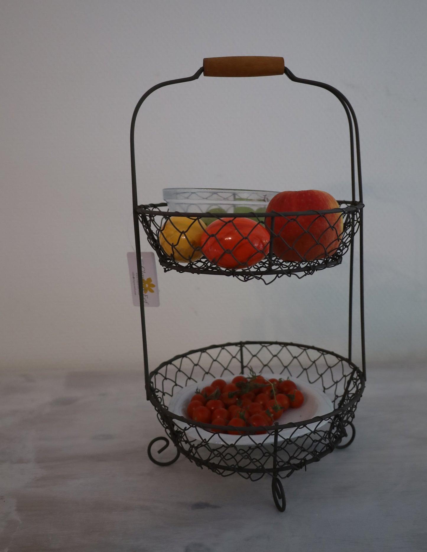 Obstkorb / Obstschale, Etagere mit Draht-Körben, Ablage für die Küche