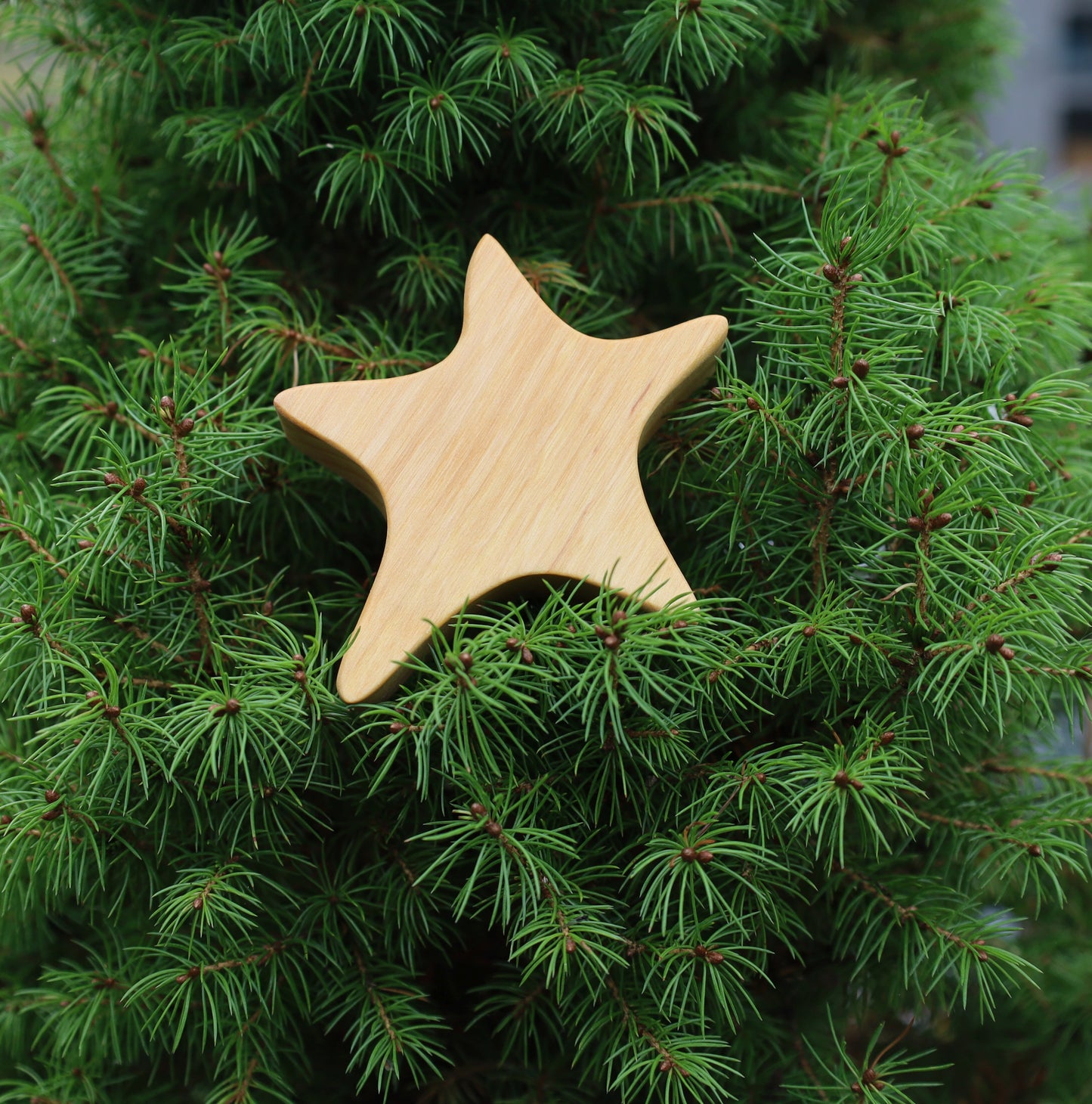Set di 3 stelle in legno, decorazione natalizia