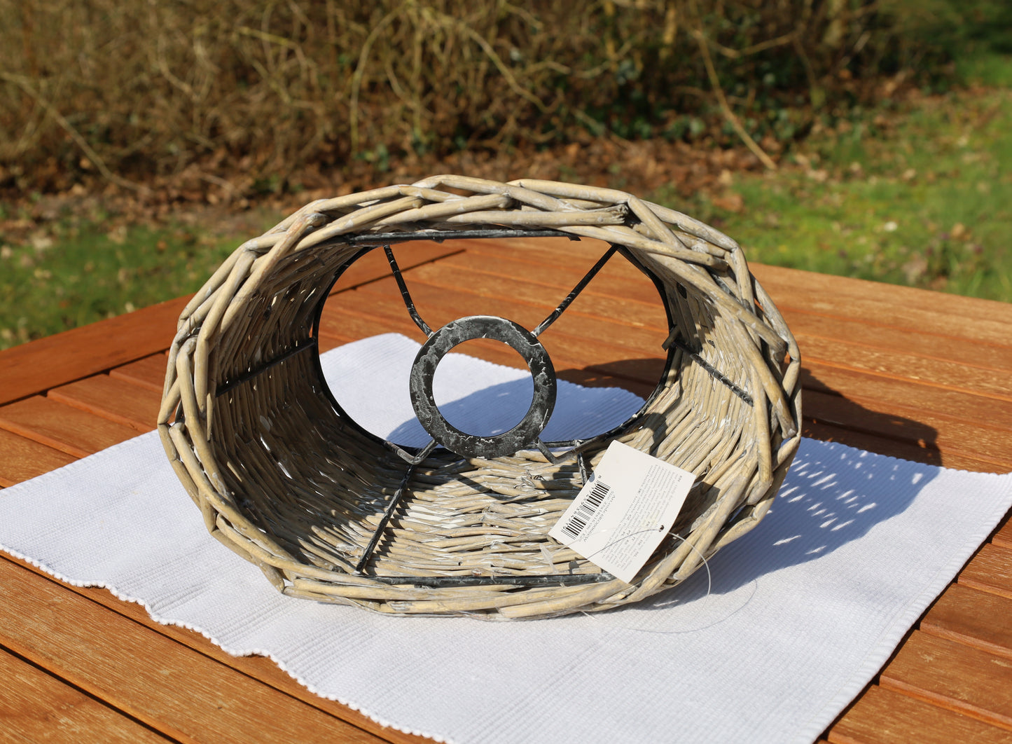 Paralume in rattan marrone/bianco, varie misure da combinare