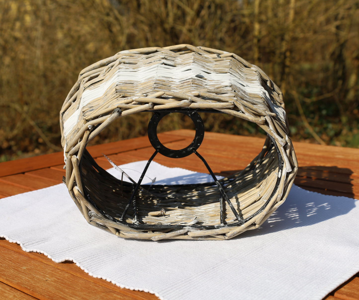 Paralume in rattan marrone/bianco, varie misure da combinare