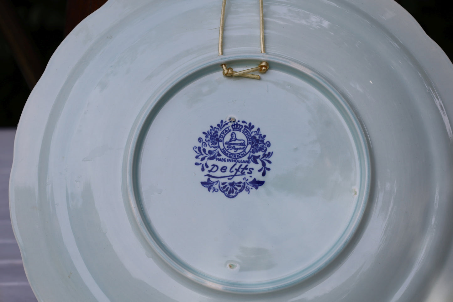 Piatto originale in ceramica di Delft con motivo a mulino a vento, Ø 30 cm