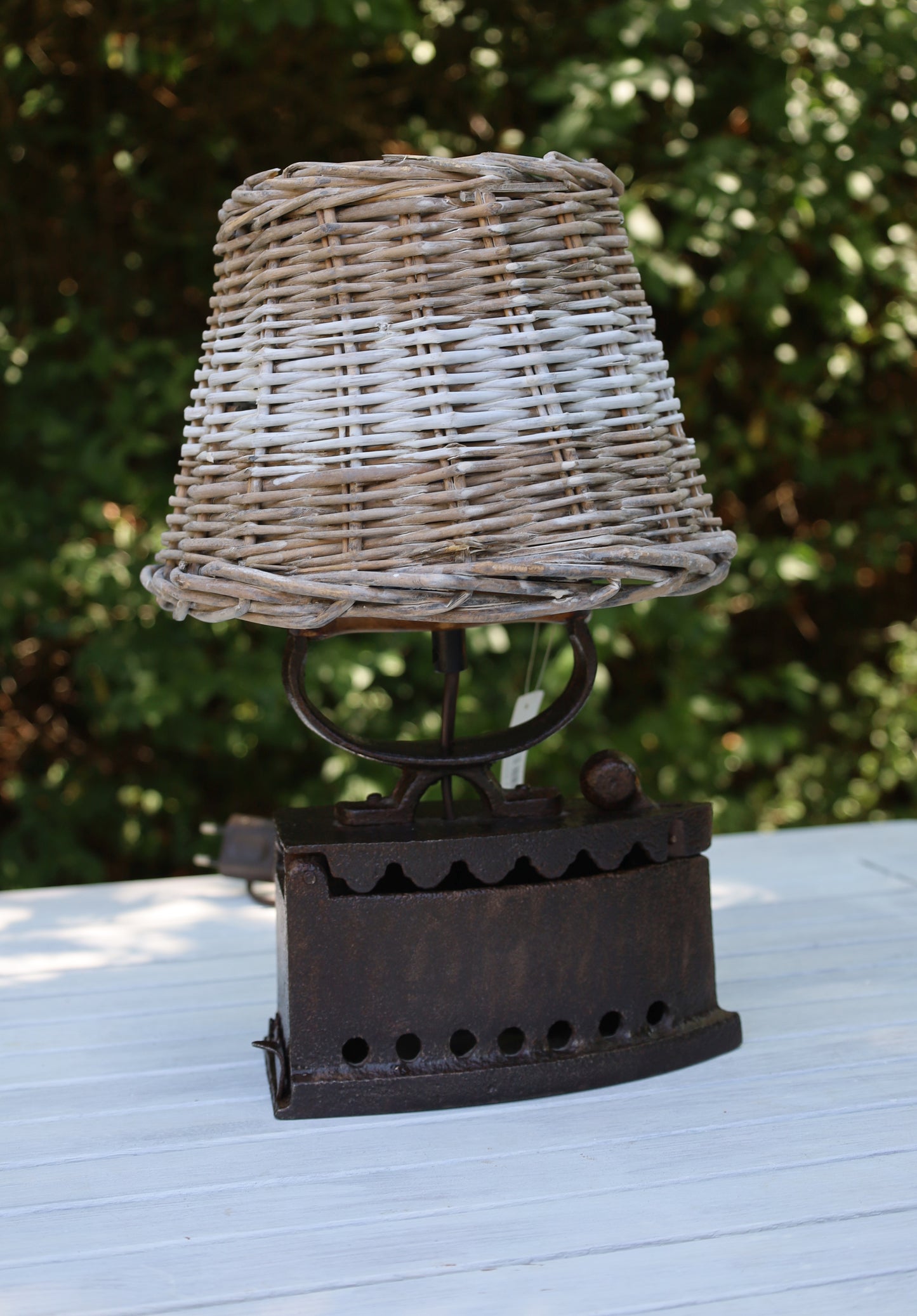 Paralume in rattan marrone/bianco, varie misure da combinare