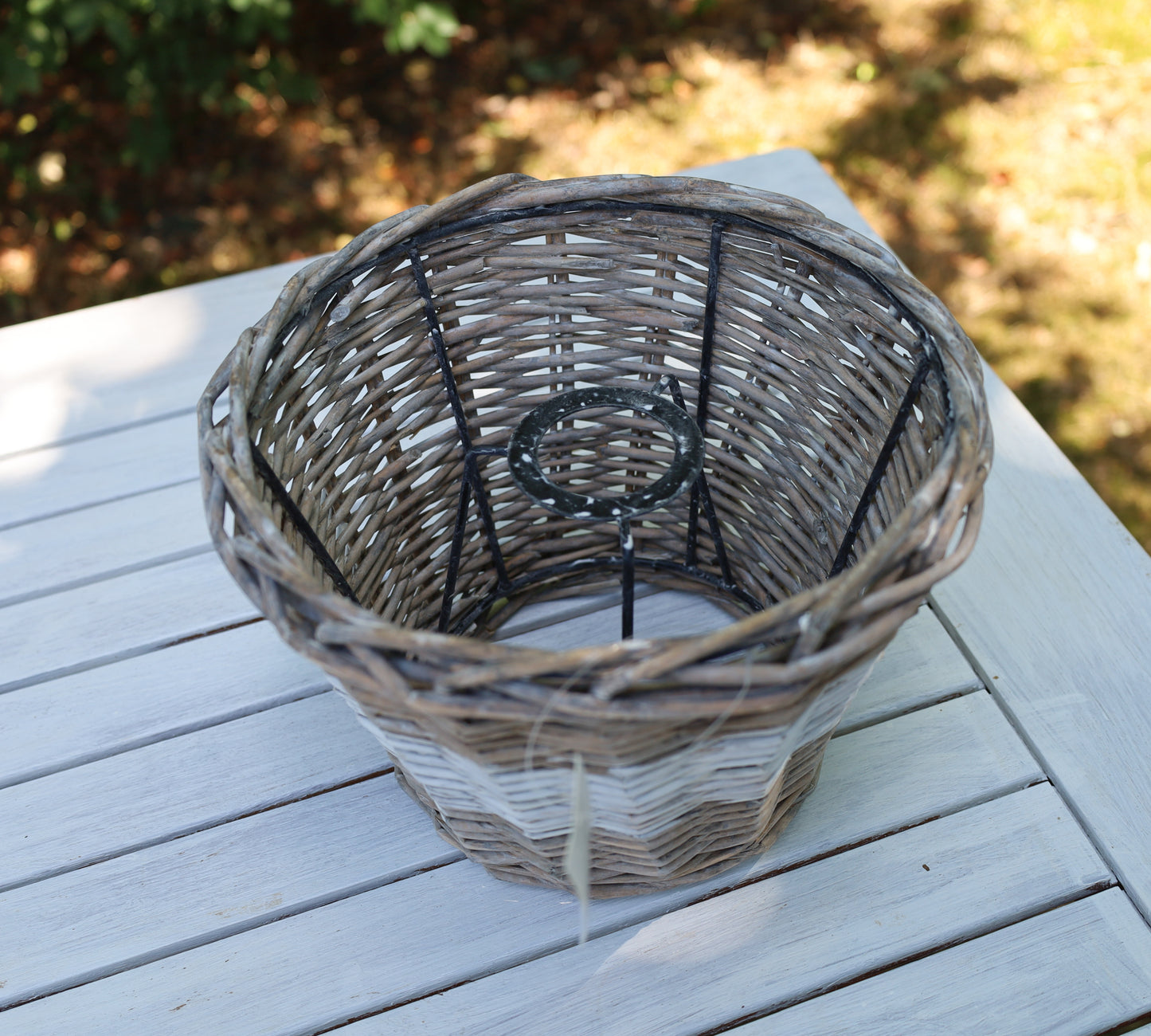 Paralume in rattan marrone/bianco, varie misure da combinare