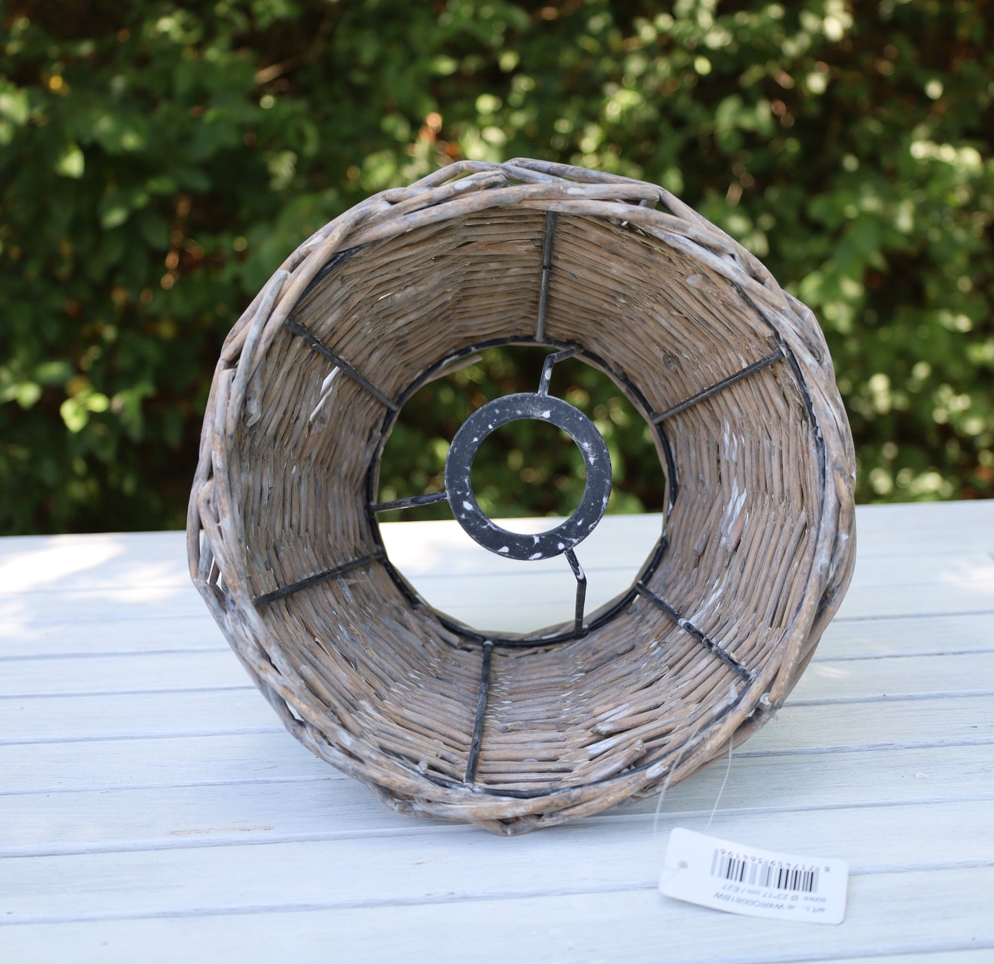 Paralume in rattan marrone/bianco, varie misure da combinare