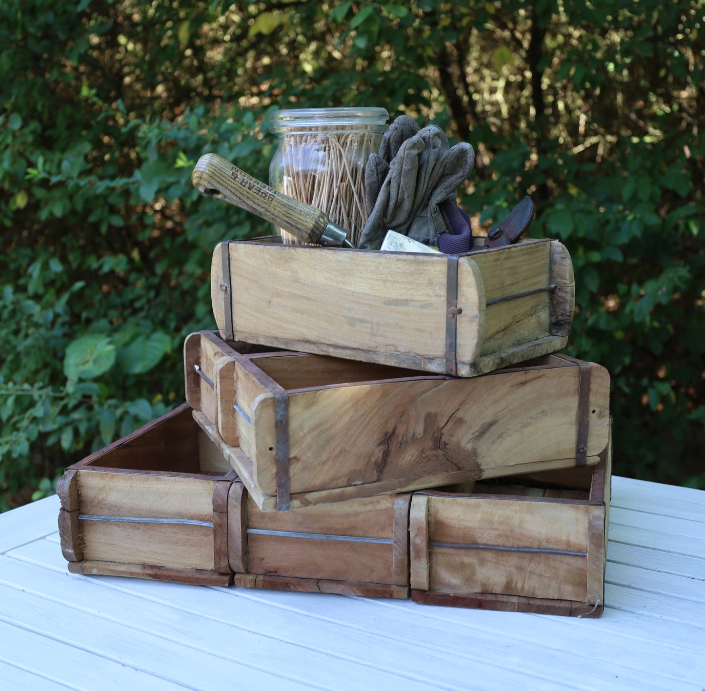 Alte Ziegelform, Original Backsteinform, Holzkiste 30 x 15 x 10cm