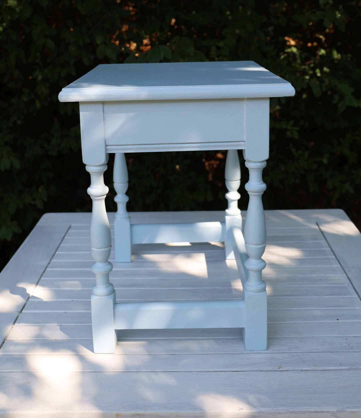Beistelltische aus Holz in Blau mit maritimen Motiven, 3er Set im Shabby Chic Stil