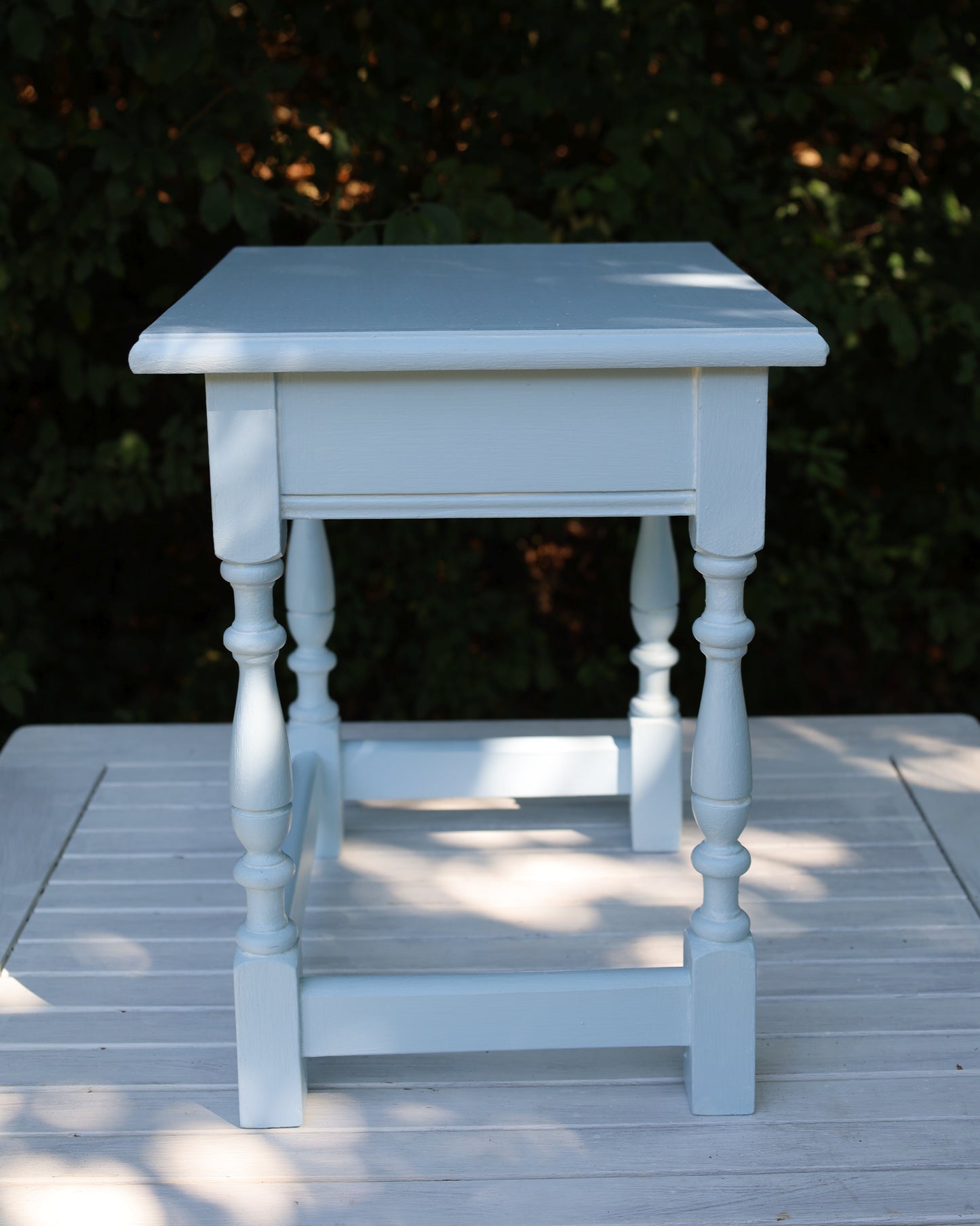 Beistelltische aus Holz in Blau mit maritimen Motiven, 3er Set im Shabby Chic Stil
