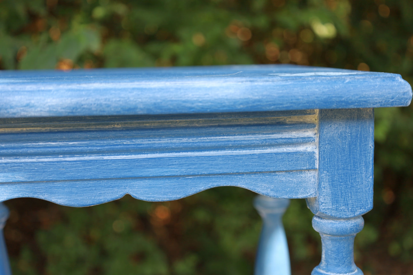 Beistelltische aus Holz in Blau mit maritimen Motiven, 3er Set im Shabby Chic Stil