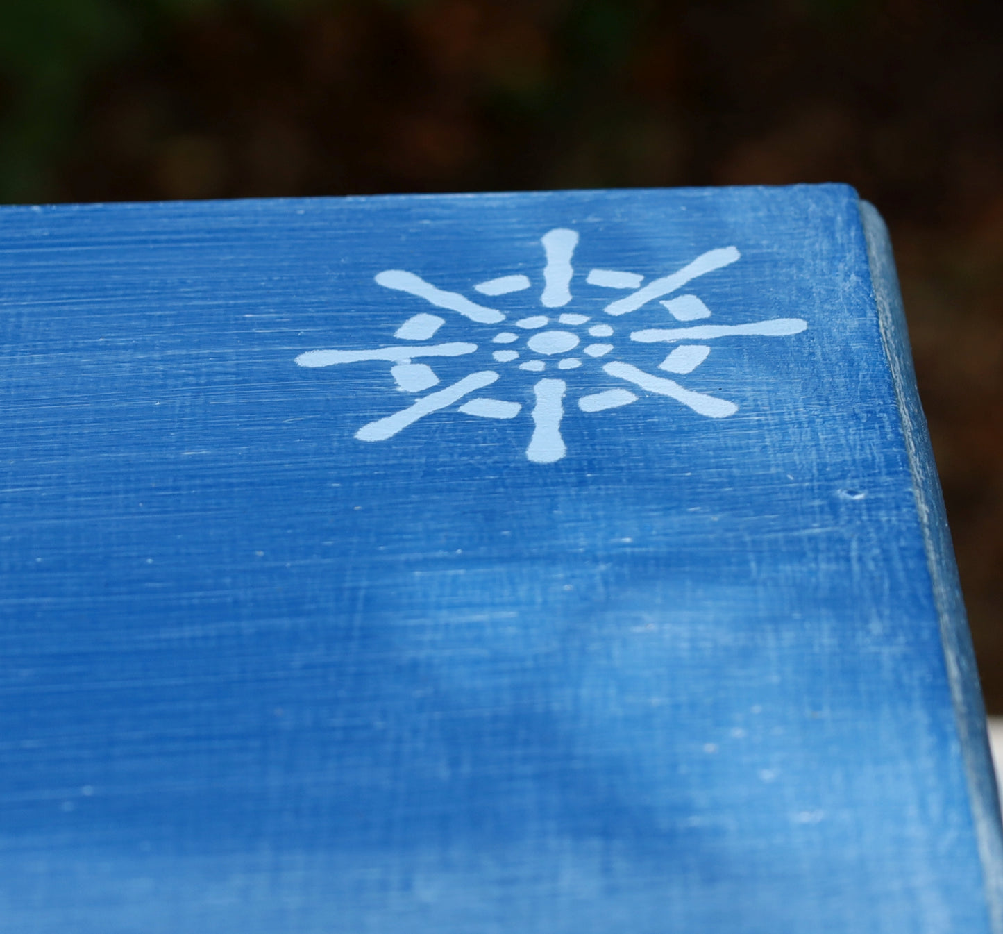 Beistelltische aus Holz in Blau mit maritimen Motiven, 3er Set im Shabby Chic Stil