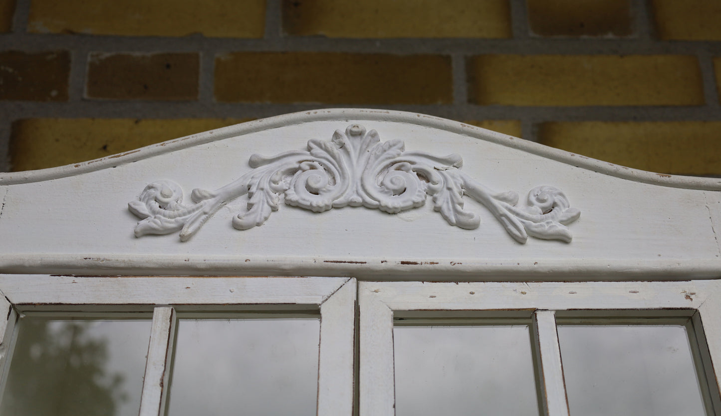 Mobiletto da parete in legno Shabby Chic bianco, con cassetti e ganci
