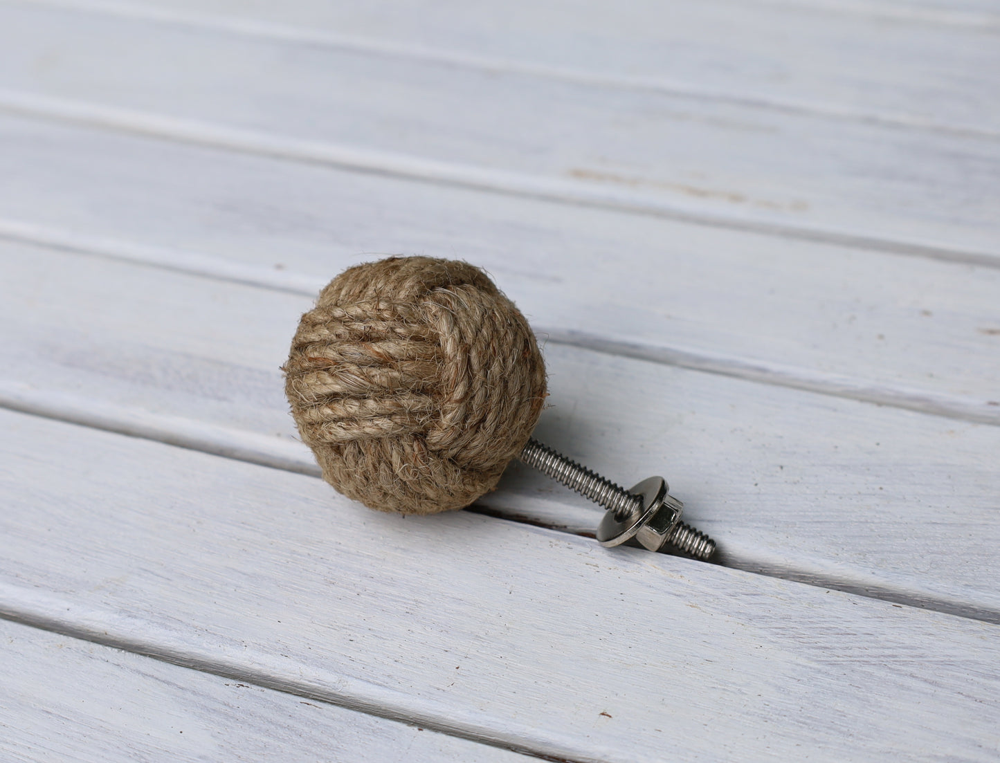 Pomello per mobili/maniglia per cassetti in stile marittimo: nodo di corda in juta