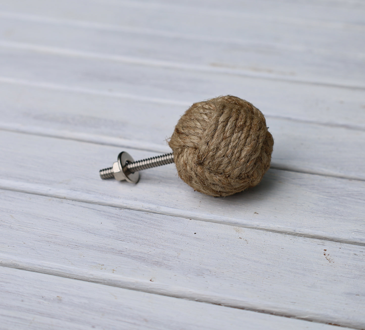 Pomello per mobili/maniglia per cassetti in stile marittimo: nodo di corda in juta