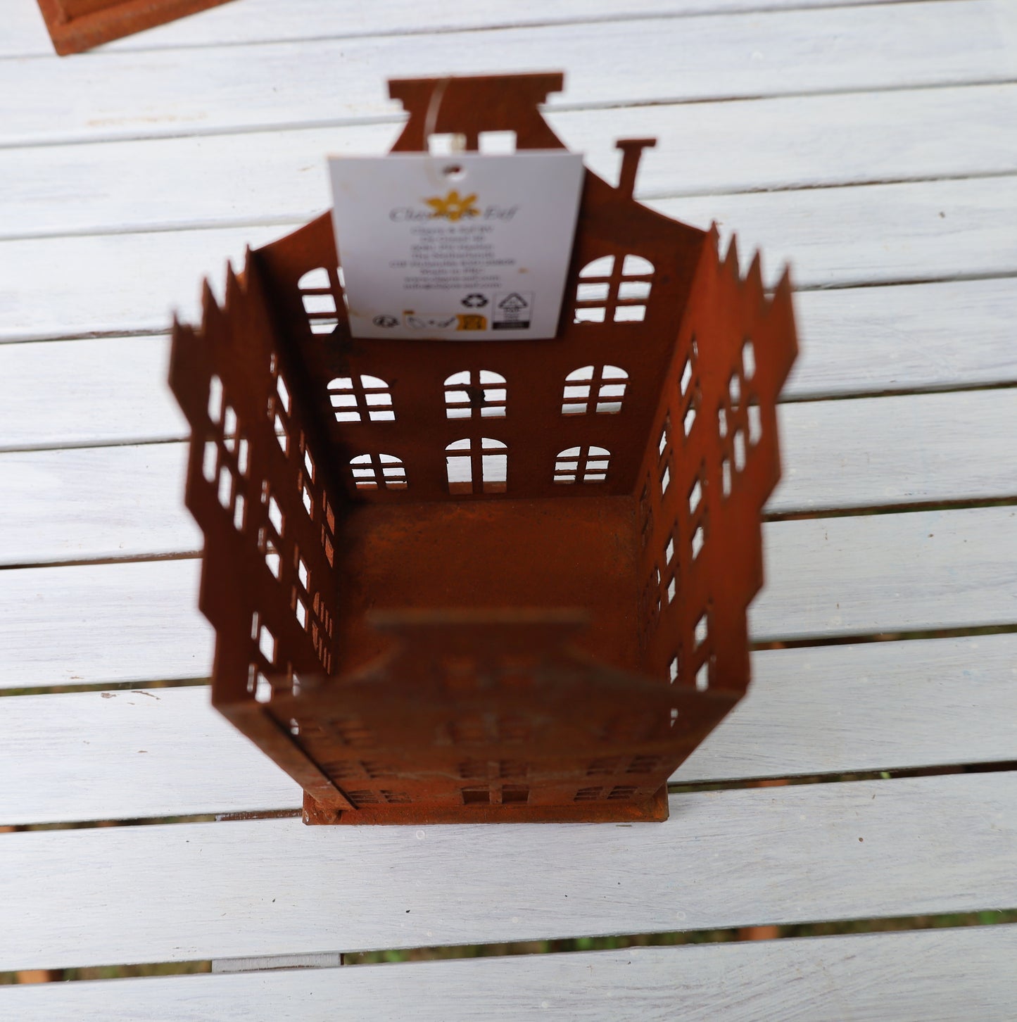 Decorazione da giardino: Casette in ruggine patinata, set da 2