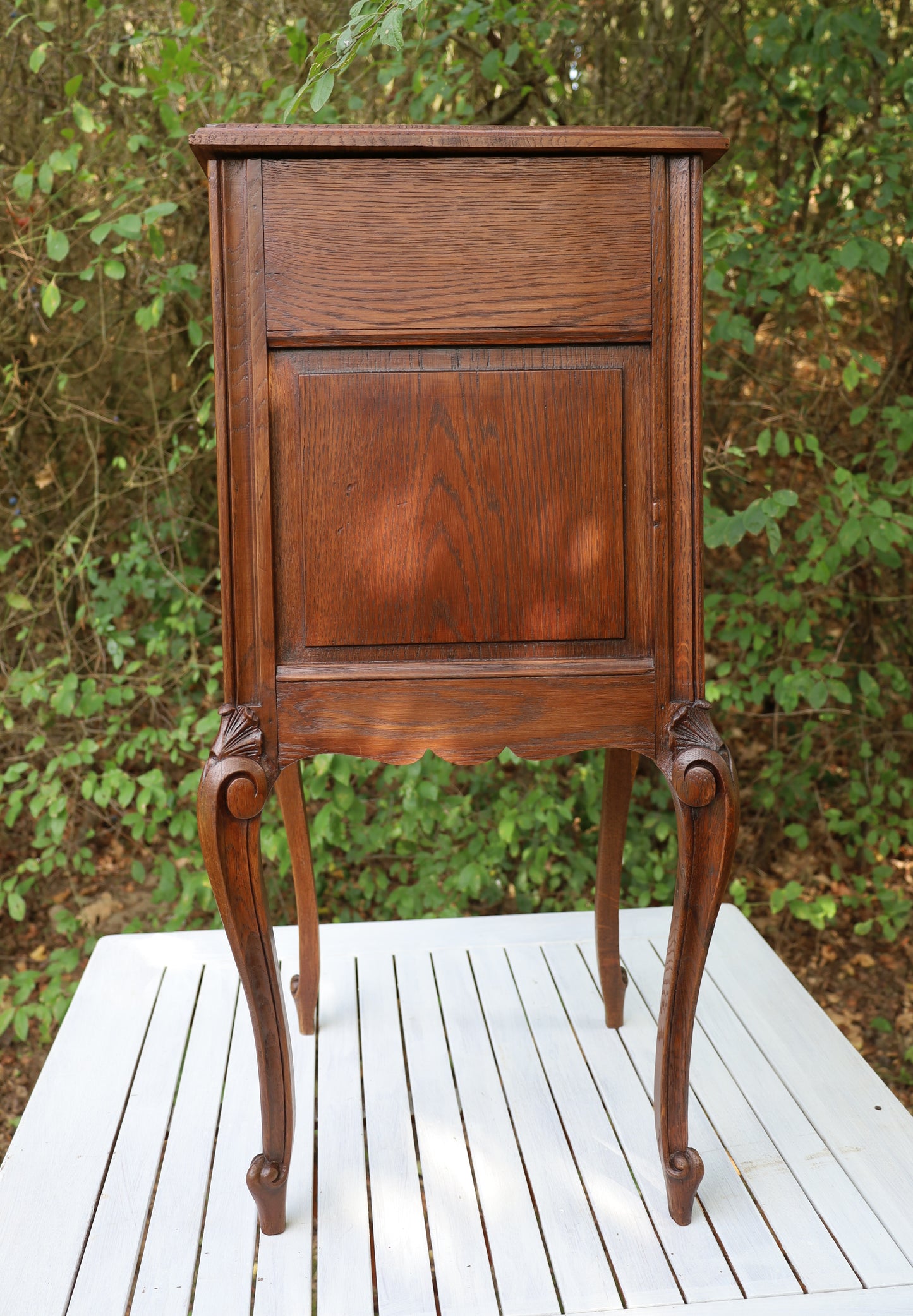 Comodino/mobiletto antico in stile Luigi XV, circa 1870 - 1890, in legno marrone