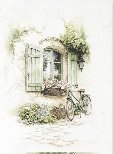 Carta di riso per decoupage: atmosfera cottage, finestre romantiche