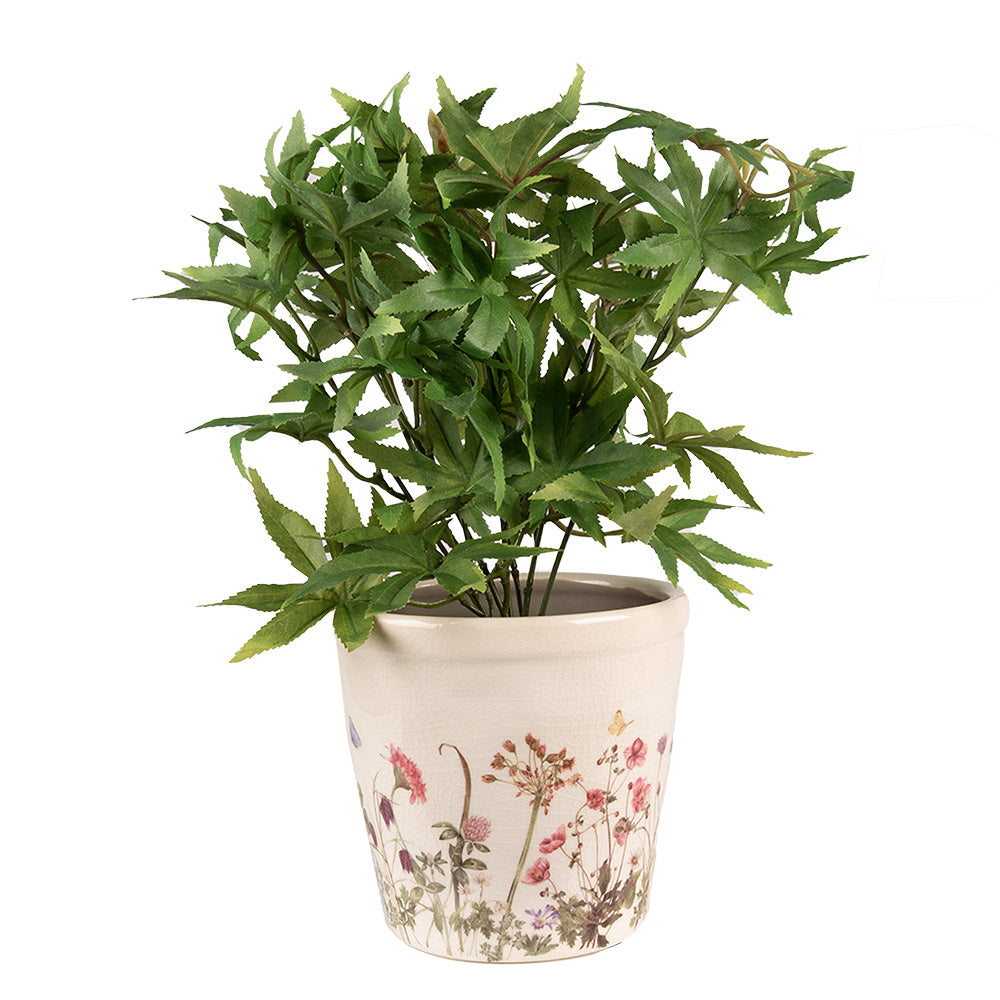 Vaso da fiori con motivo di prato primaverile
