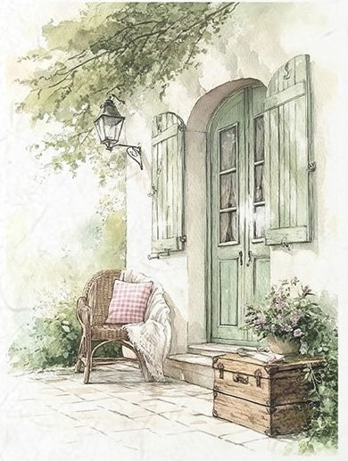 Carta di riso per decoupage: atmosfera cottage, finestre romantiche