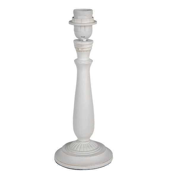 Base della lampada / base della lampada senza paralume in legno bianco, attacco E27