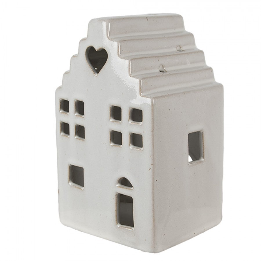 Portacandele in ceramica a forma di casa