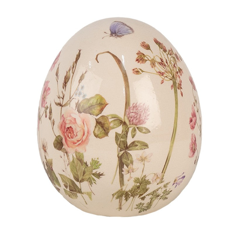 Decorazione primaverile per uova di Pasqua con prati fioriti in ceramica, Clayre & Eef