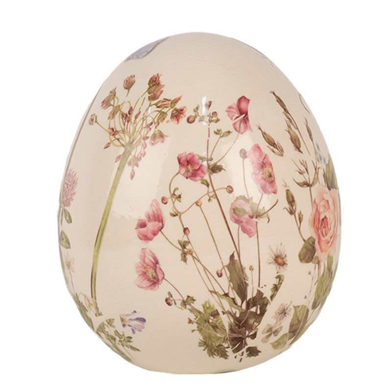 Decorazione primaverile per uova di Pasqua con prati fioriti in ceramica, Clayre & Eef