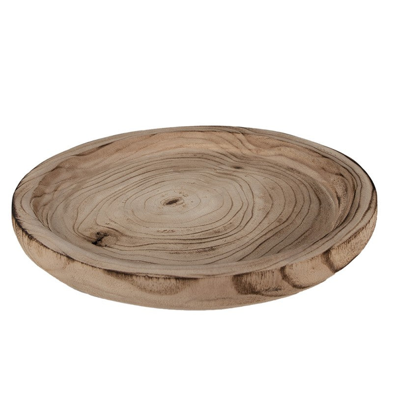 Ciotola/vassoio decorativo rotondo in legno