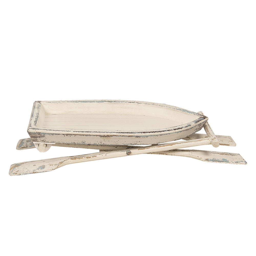 Beistelltisch Holz Weiß Shabby Chic Landhaus Klappbar Boot, Tischchen Clayre&Eef