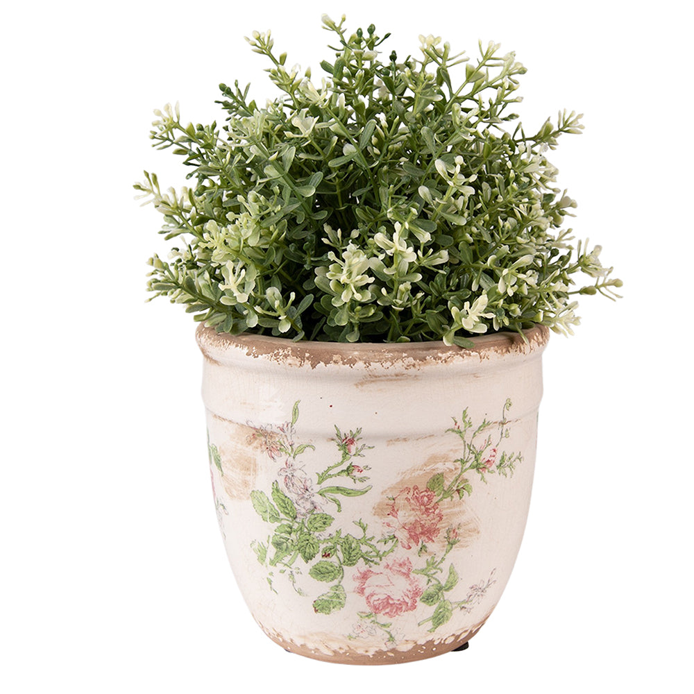 Blumentopf mit Rosen im Vintage Stil