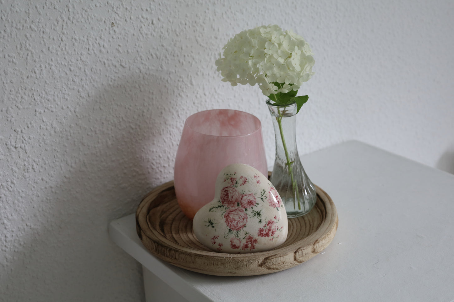 Lanterna romantica in vetro rosa