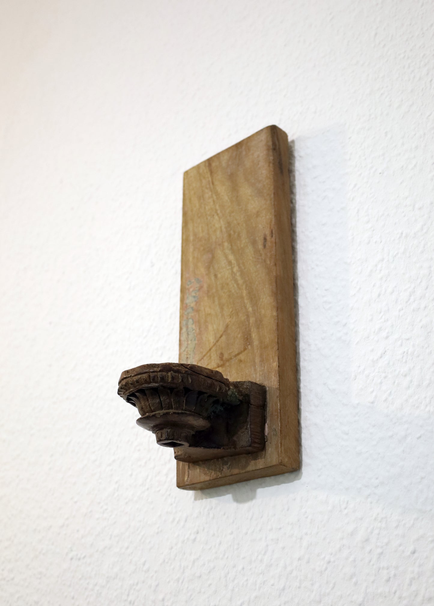 Portacandele / portacandele unico in legno di recupero per la parete
