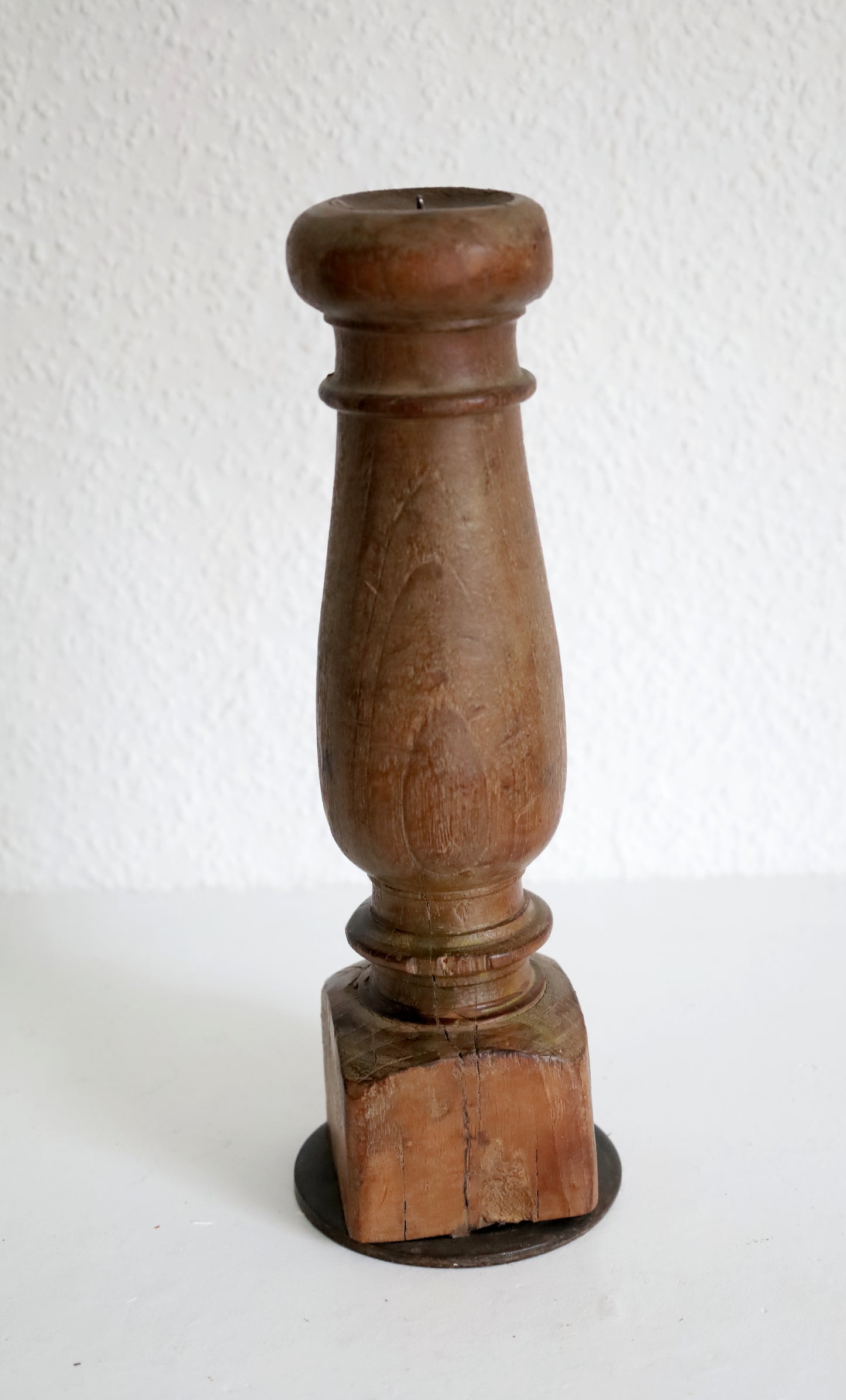 Portacandele / portacandele unico realizzato in legno di recupero